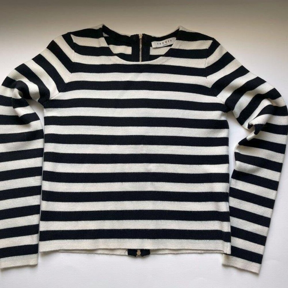 Sandro Paris Vintage Style Wool Sweater - Size 1